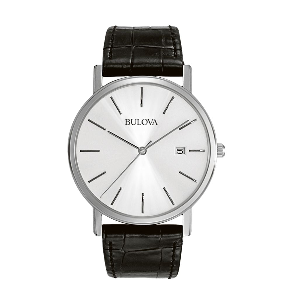 Bulova Classic 37mm - Silver on Leather Strap